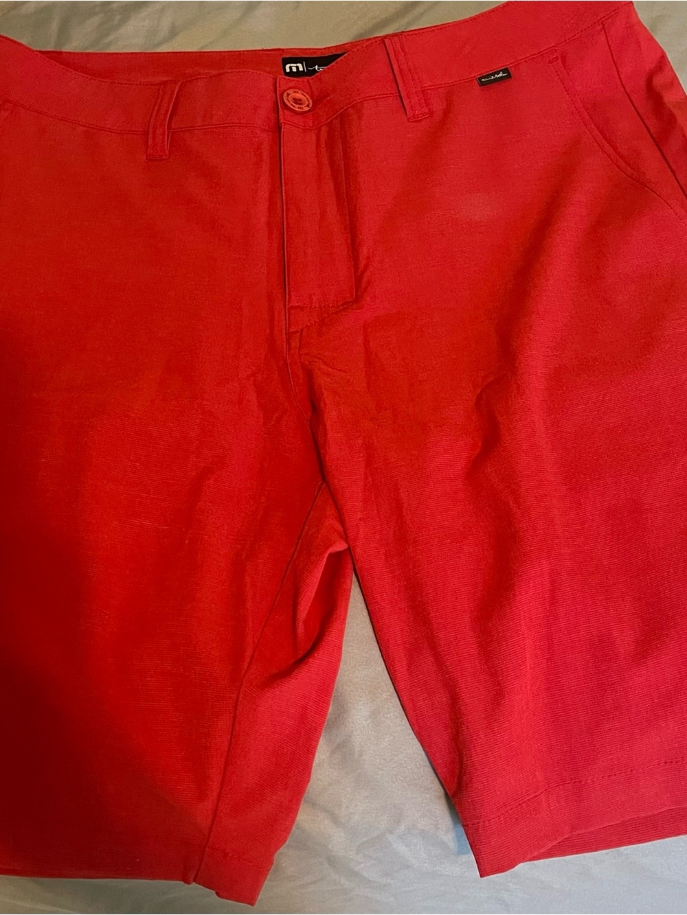 Travis Mathew Men’s Red Flat Front Casual Shorts